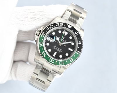 ROLEX GMT-Master II Green Bezel 3186/2836 Movement 904L Steel 40MM Black Watch